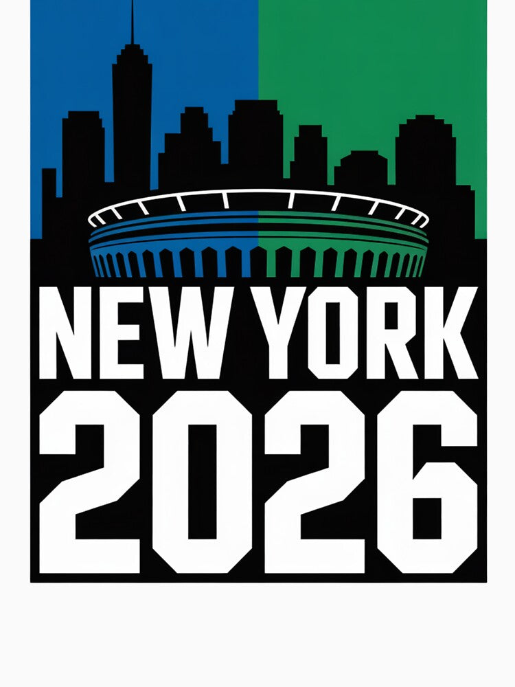 New York 2026 MetLife Stadium Skyline T-Shirt V2 by DarylWelsh2024