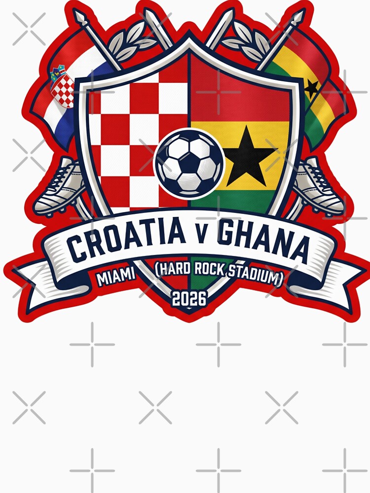 Croatia Versus Ghana Miami 2026 Soccer Crest Vibe by Pride Emblem Prints