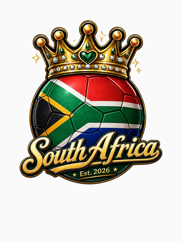 South Africa flag Crowned Soccer Ball by QuiteOrbit
