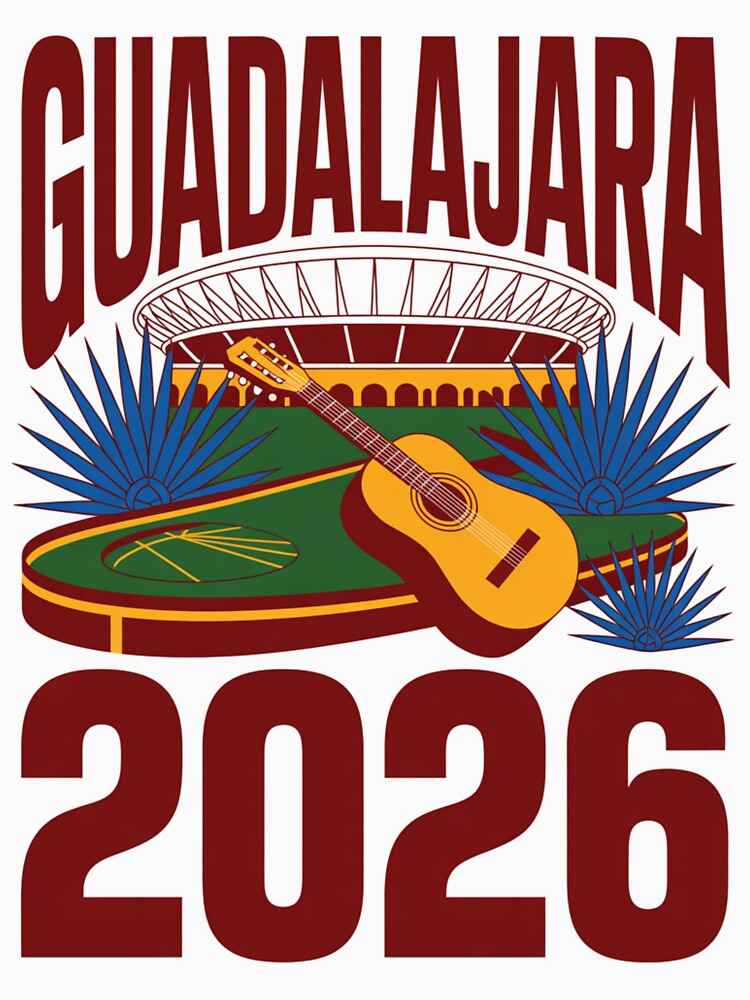 Guadalajara 2026  Mexico Football Soccer Souvenir T-Shirt V1 by DarylWelsh2024