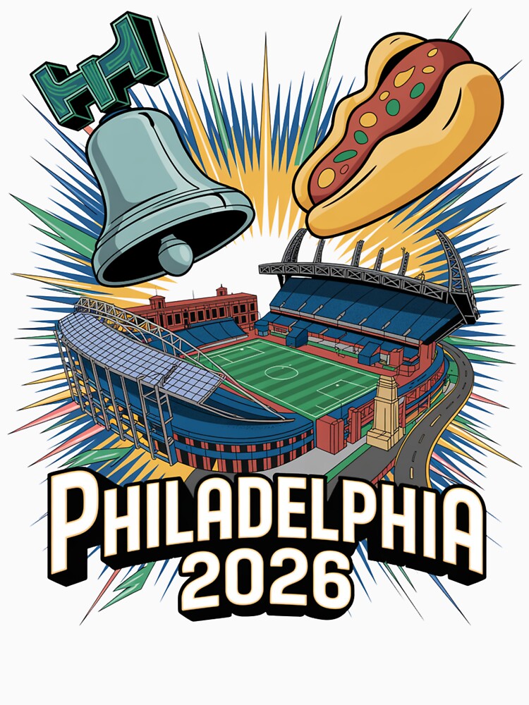 Philadelphia 2026 Liberty Bell Stadium Cheesesteak T-Shirt V9 by DarylWelsh2024