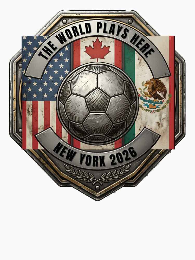 The World Plays Here NYC 2026 Co-Host Badge by laughingshirts