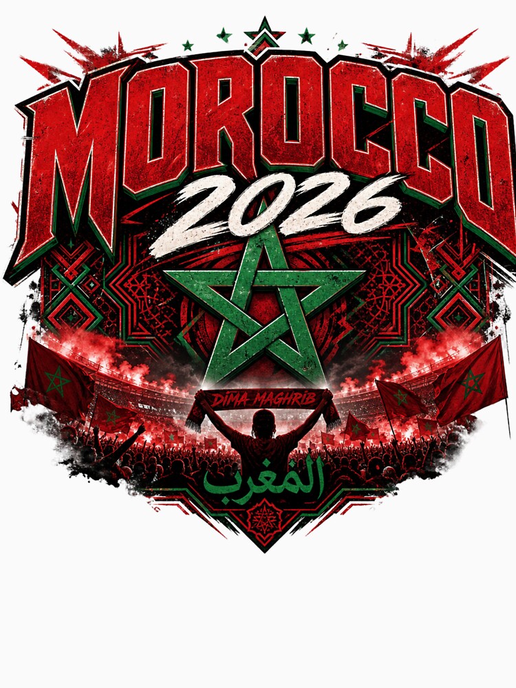 Morocco 2026 Football World Cup Glory | Atlas Lions Fan Supporter Shirt by rushaib