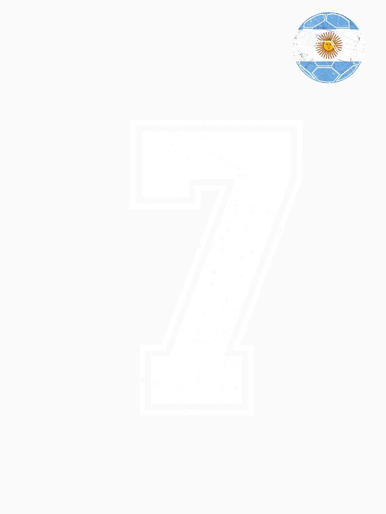 Number 7 Argentina Flag Football Fan by RoyesButler