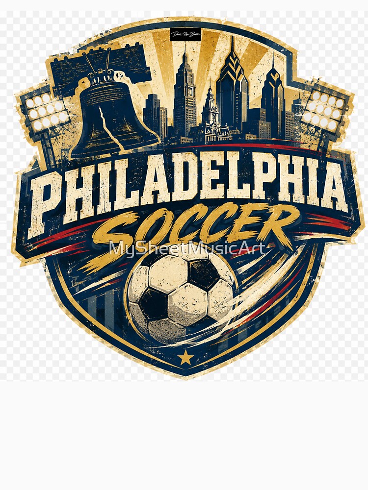 Philadelphia Soccer – Vintage Match Day Emblem Design by MySheetMusicArt