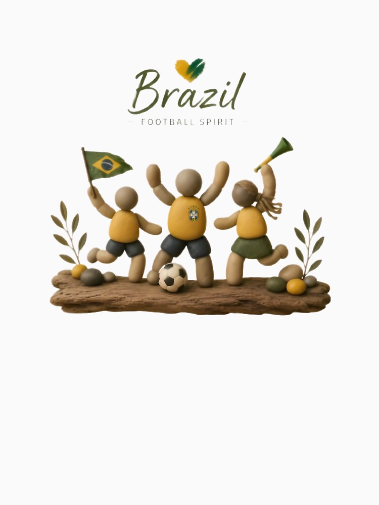 Brazil Football Spirit Pebble Art Shirt | Brazil Soccer Fan Gift | Brazilian Football Passion Tee | World Cup Inspired Sports Design by PebbleMood