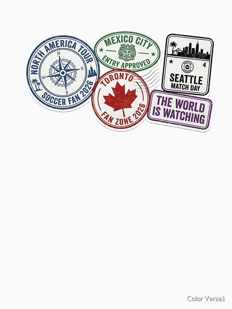 2026 Football North America Tour Passport Stamps - Fan Travel Gear by Color Verse1