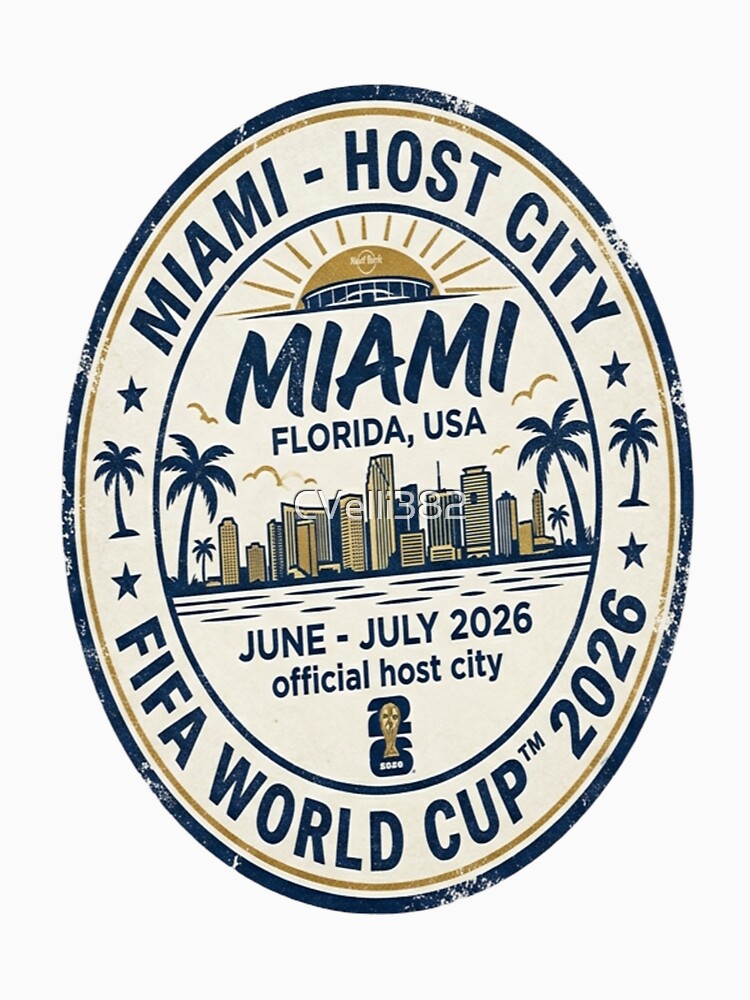 Miami 2026 Host Vintage Stamp Soccer Tee Collection by CVelli382