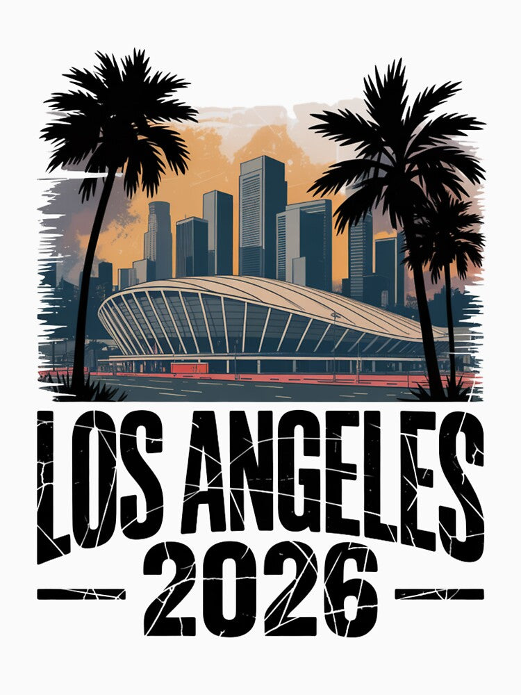 Los Angeles 2026 Palm Tree Sunset T-Shirt V6 by DarylWelsh2024
