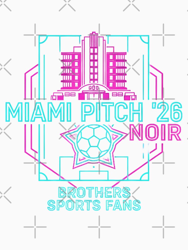 Miami Pitch '26 Noir: Neon Art Deco Soccer Design by FitEnvy