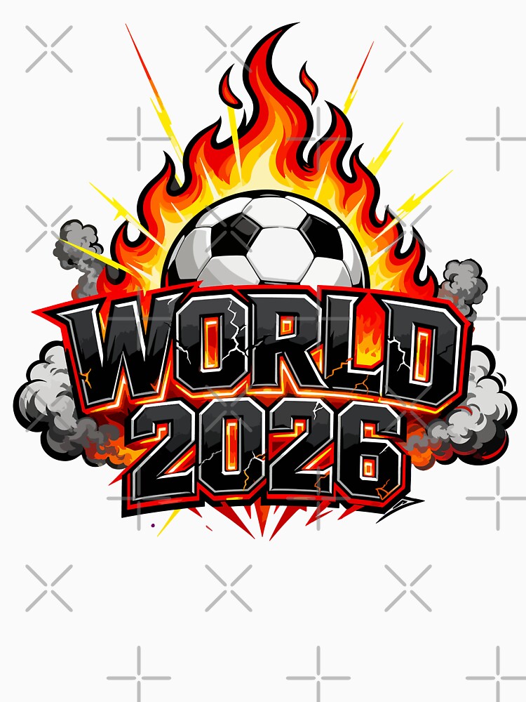 World 2026 Soccer Ball On Fire Football Tournament by Dxvect
