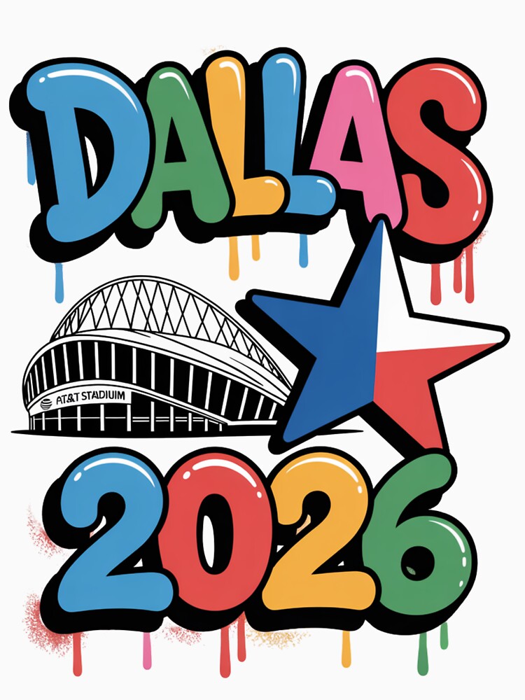 Dallas 2026 Texas Soccer Souvenir T-Shirt V18 by DarylWelsh2024
