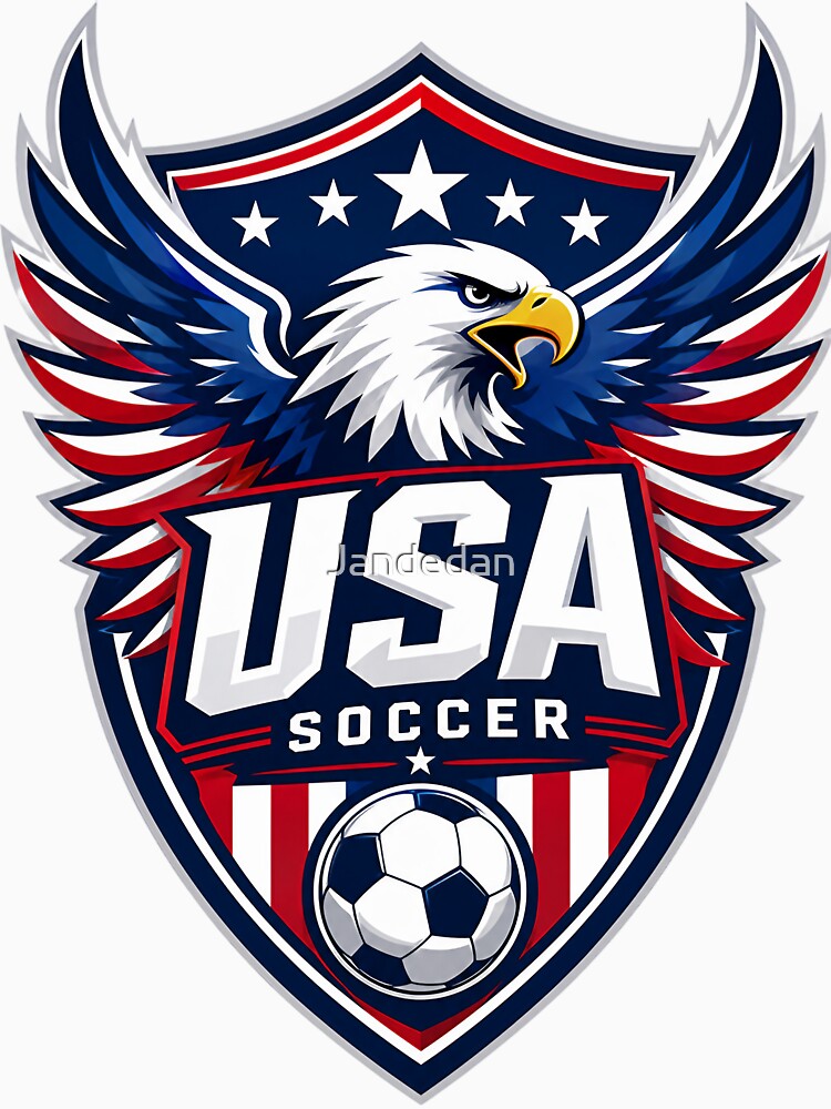 USA Soccer Emblem, Eagle Wings Football Crest by Jandedan