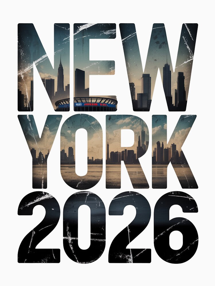 New York 2026 MetLife Stadium Skyline T-Shirt V9 by DarylWelsh2024