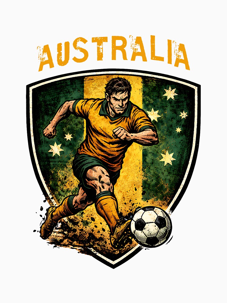 Vintage Australia - 2026 Futbol Retro Style by Tee Nook
