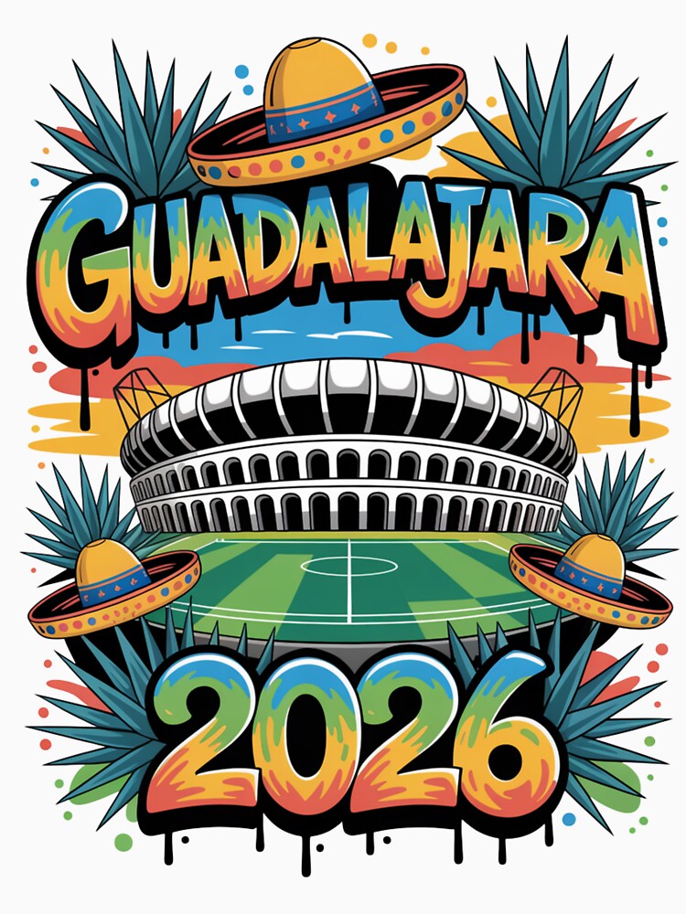 Guadalajara 2026  Mexico Football Soccer Souvenir T-Shirt V5 by DarylWelsh2024