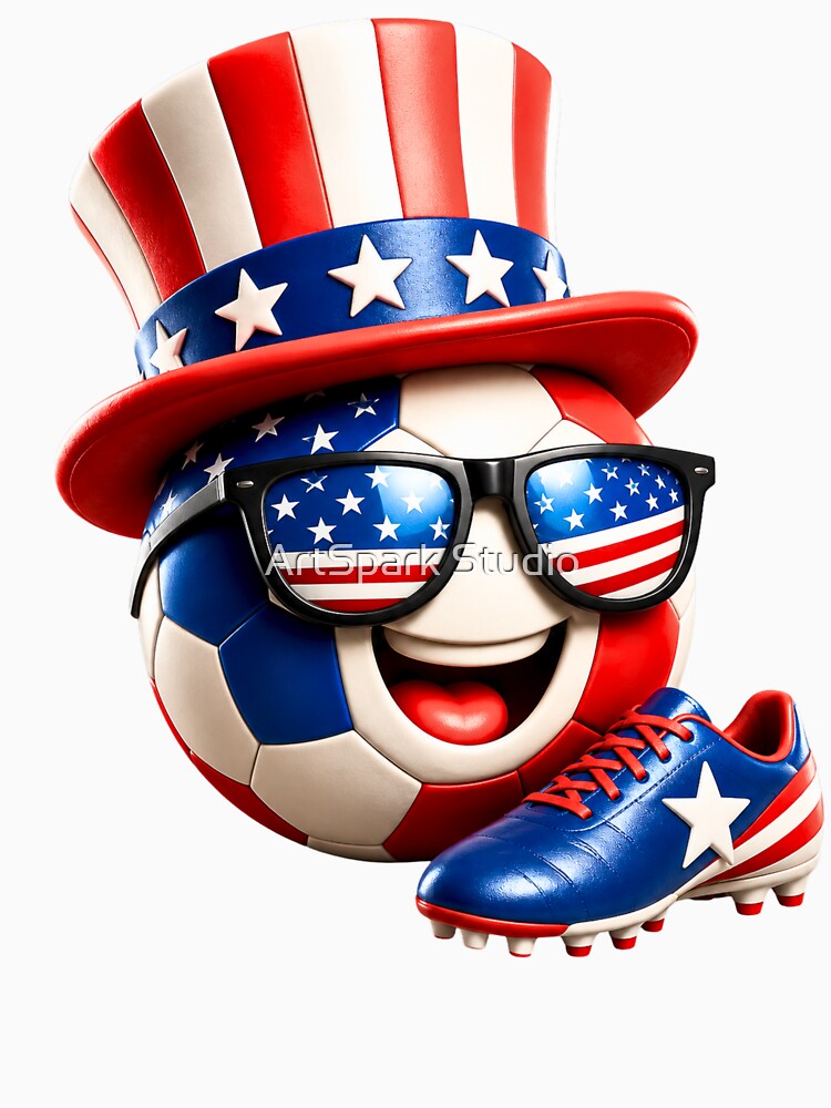 Patriotic Soccer Ball Cartoon USA Sports Graphic by ArtSpark Studio