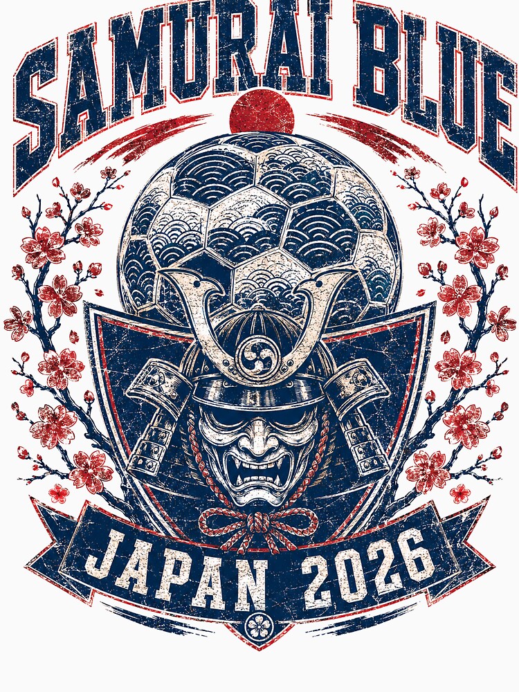 Samurai Blue Japan 2026 World Cup Soccer T-Shirt by KickoffStudio