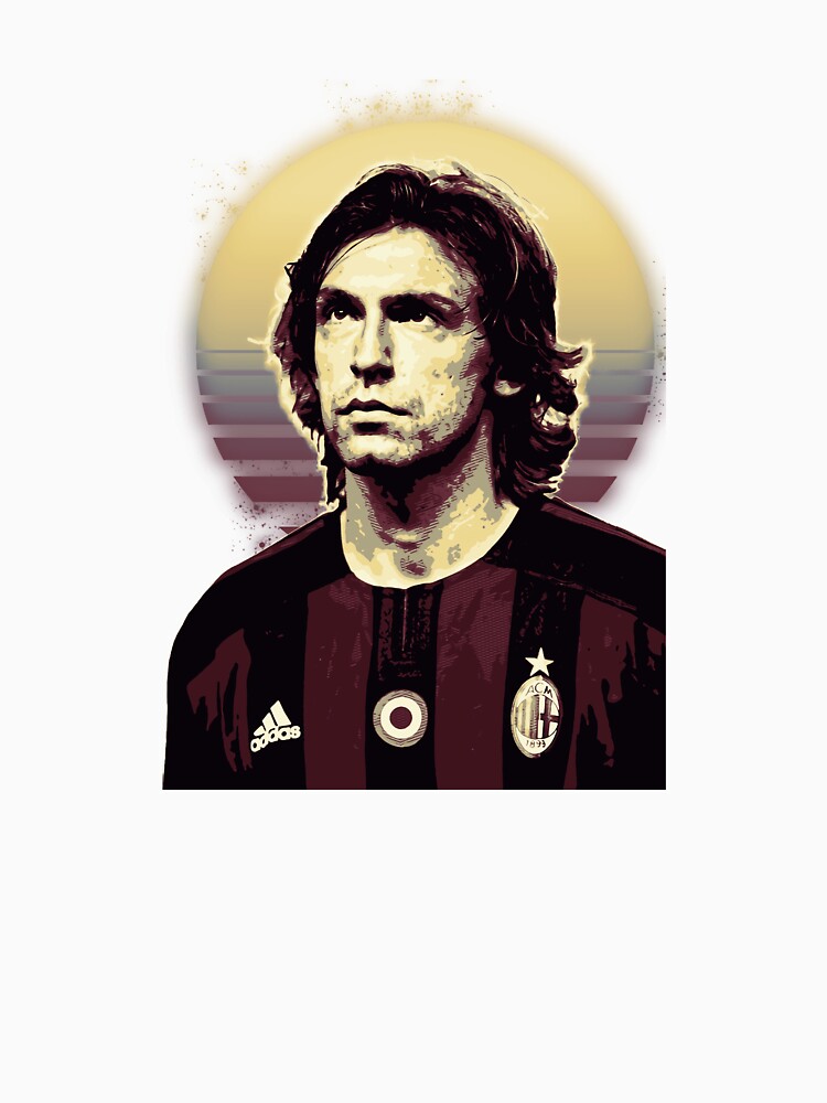 Andrea Pirlo Retro Football Portrait by Josphinerron