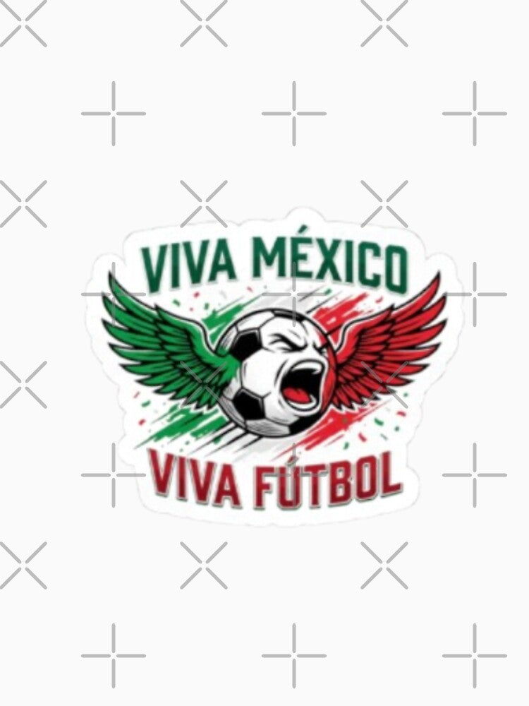 Viva México Viva Fútbol — Winged Soccer Ball Mexico Pride Retro Sticker by CosyCush
