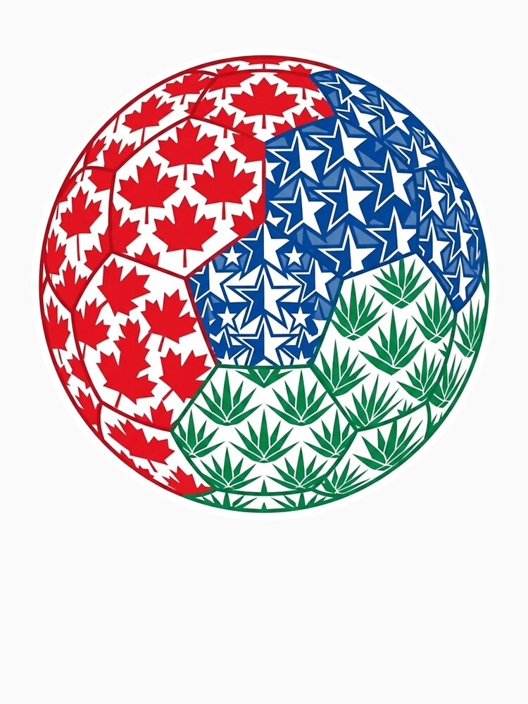 North America Soccer Ball – Canada USA Mexico Flag Pattern by droidtech