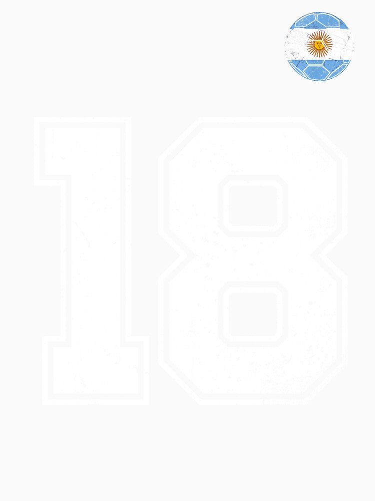 Number 18 Argentina Flag Football Fan by RoyesButler