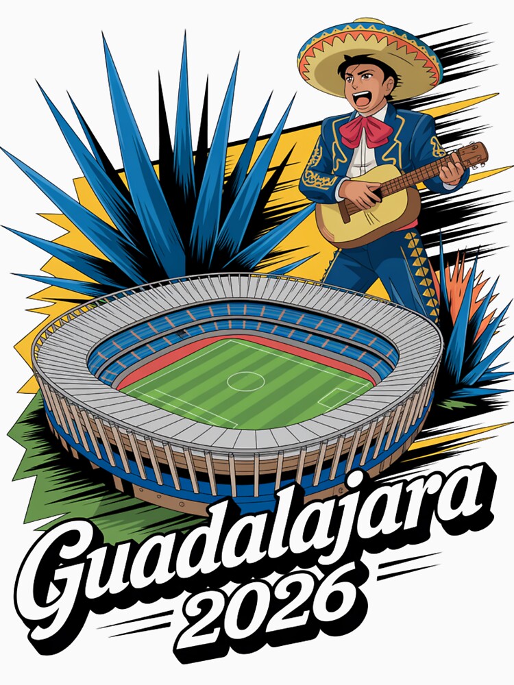 Guadalajara 2026  Mexico Football Soccer Souvenir T-Shirt V22 by DarylWelsh2024