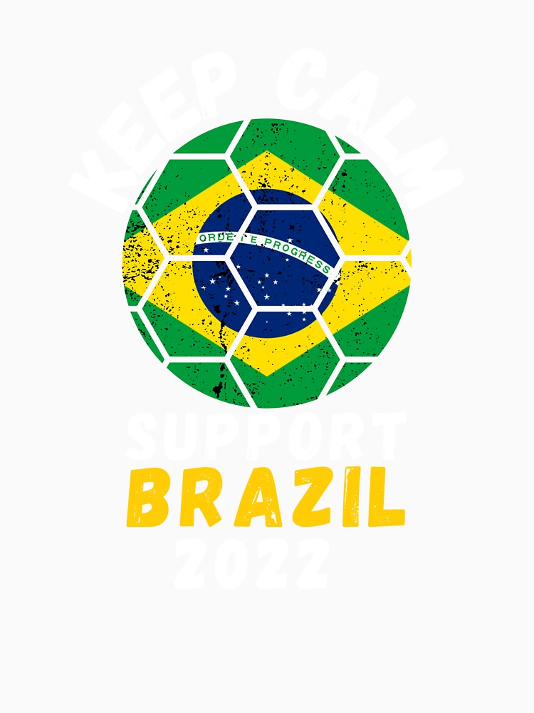 Keep Calm Support Brazil soccer ball distressed grunge by JoeyGrace