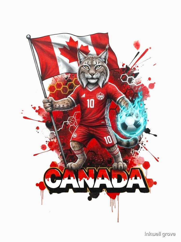 Canada Soccer World Cup 2026 - Lynx Mascot Canadian Pride - Les Rouges by Inkwell grove