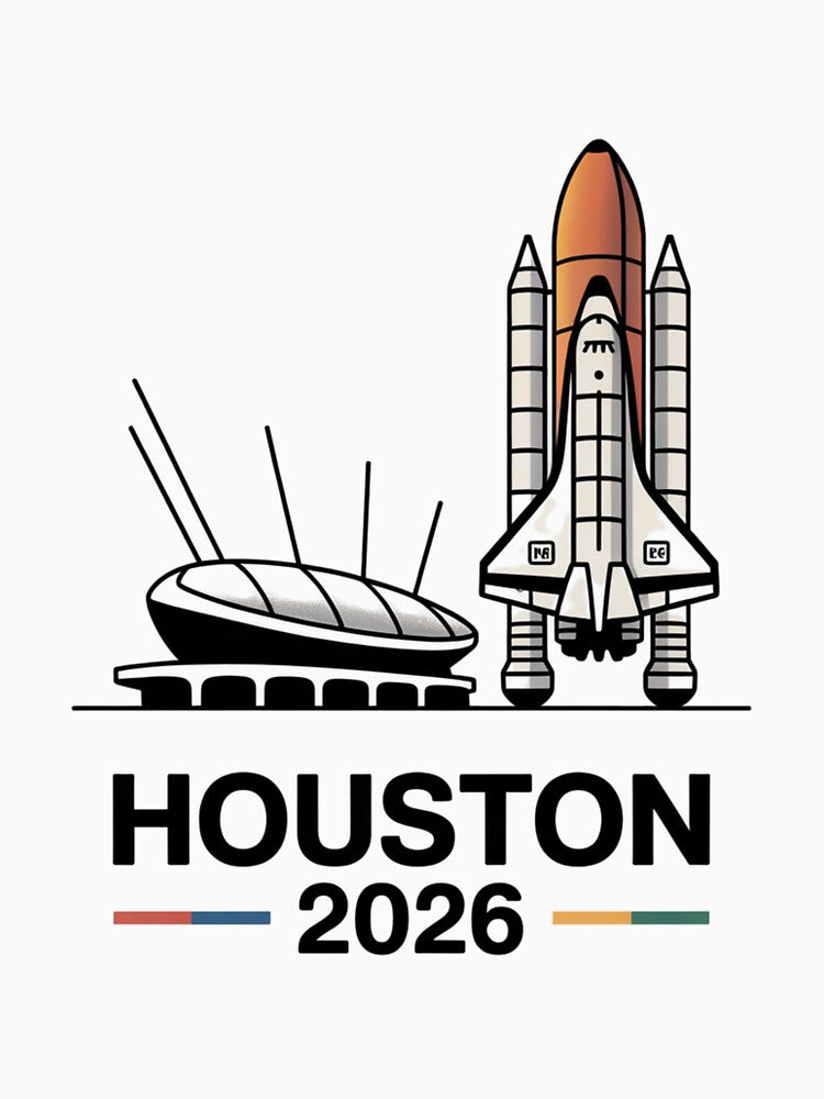 Houston 2026 Space Shuttle Football T-Shirt V15 by DarylWelsh2024