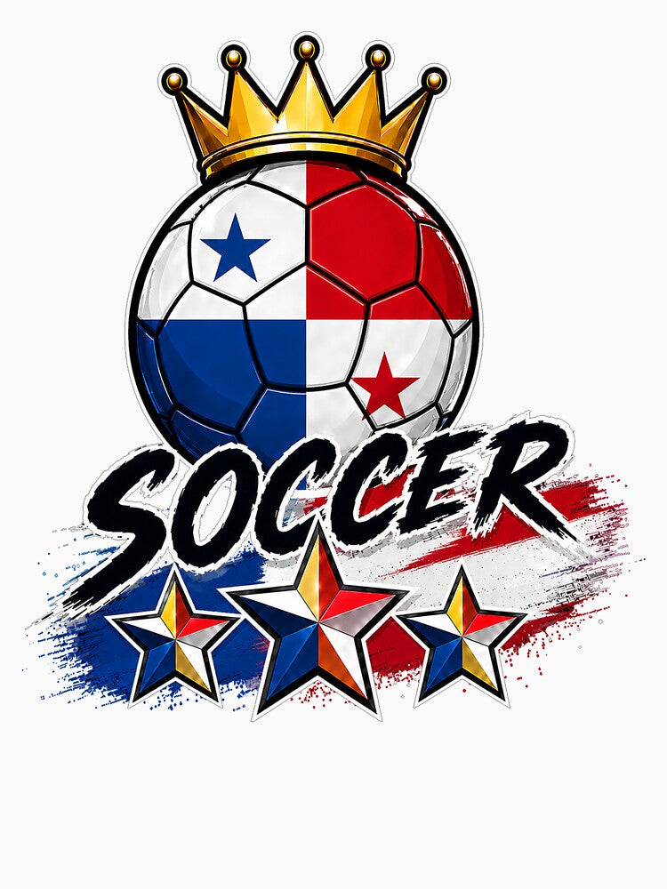 Vintage Panama flag Crowned Soccer Ball by QuiteOrbit
