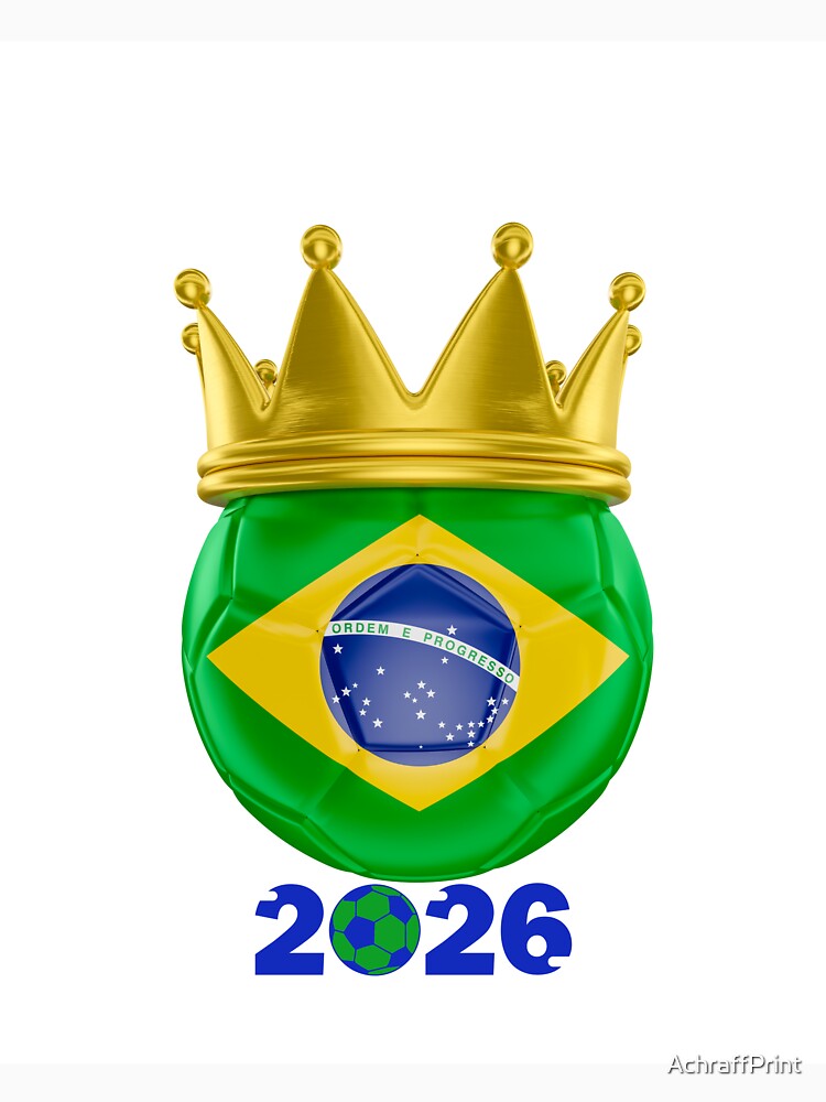 Brazil Football Champion Crown 2026 by AchraffPrint