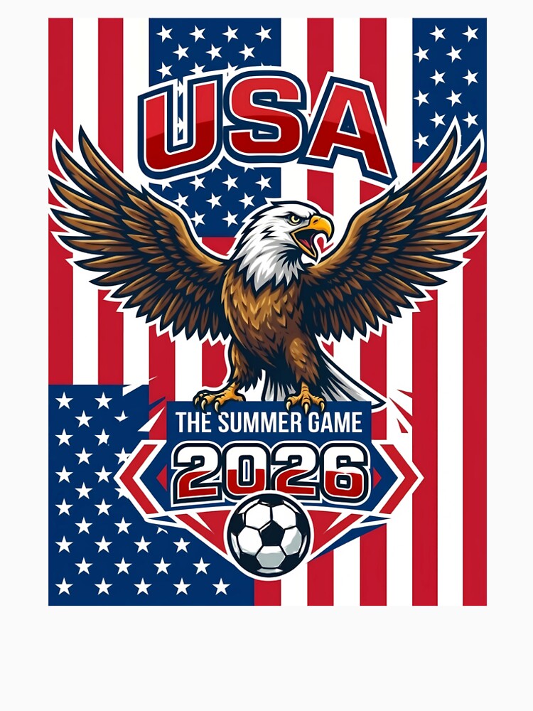 USA The Summer Game 2026 Soccer Eagle Mascot by laughingshirts