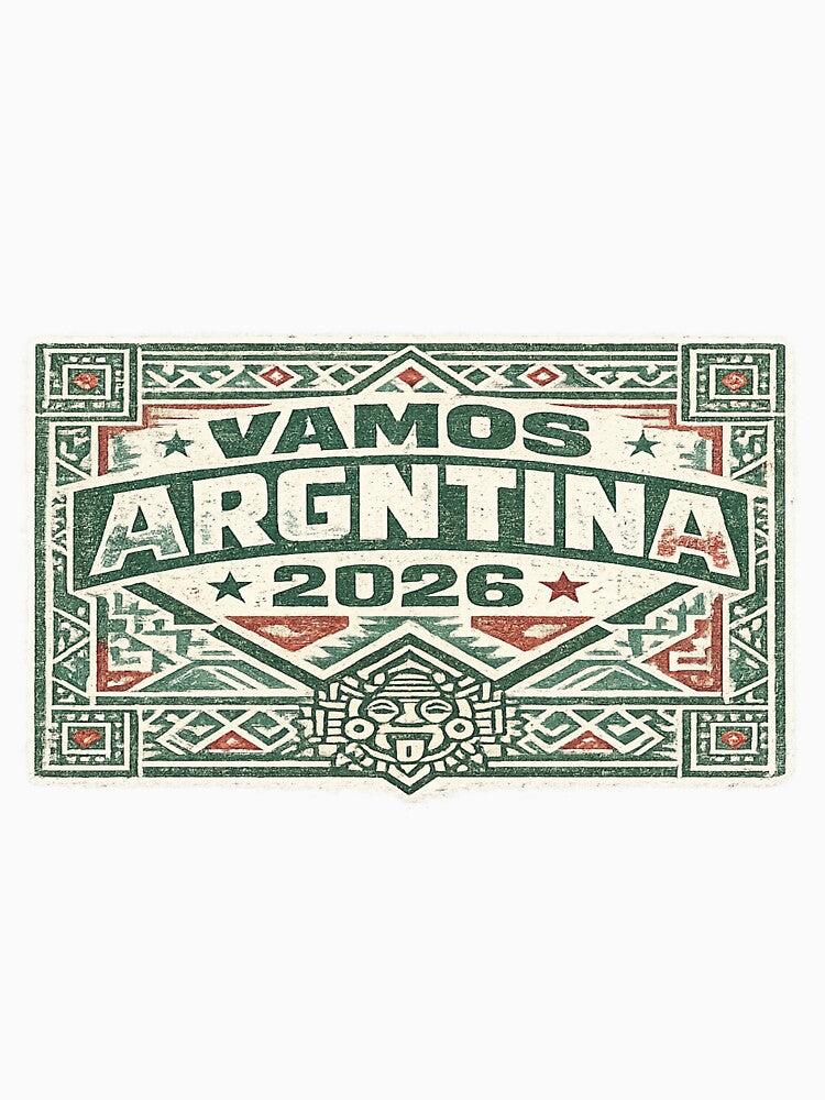 Vamos Argentina 2026 Aztec Retro Football Fan Vintage T-Shirt by ArthUpscale
