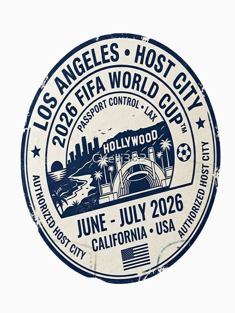 Los Angeles 2026 Host Vintage Stamp Soccer Tee Collection by CVelli382