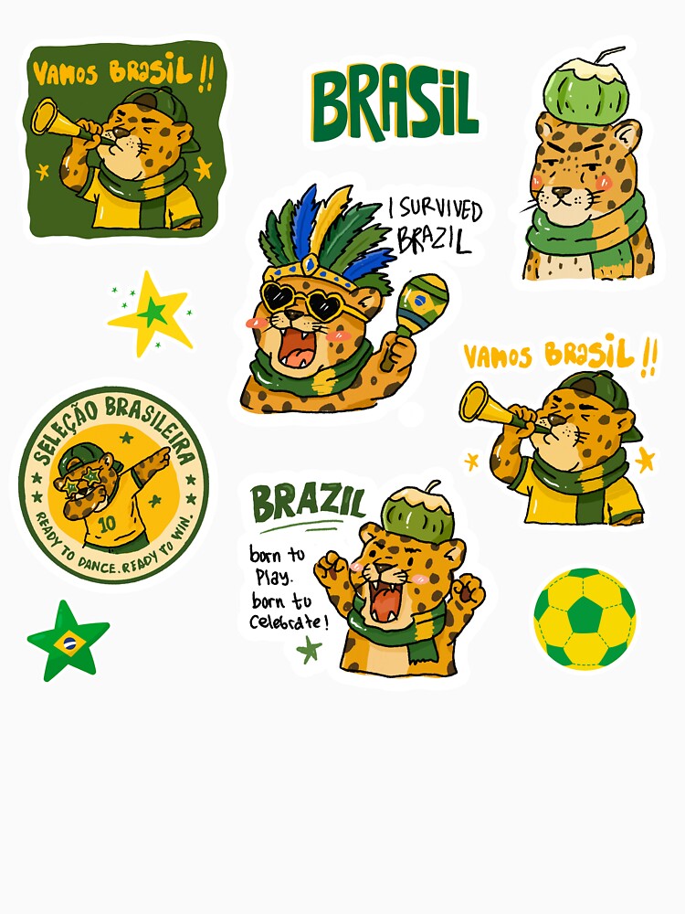 Brazil Jaguar World Cup 2026 Sticker Pack | Cute Football Fan Collection by chupichapa