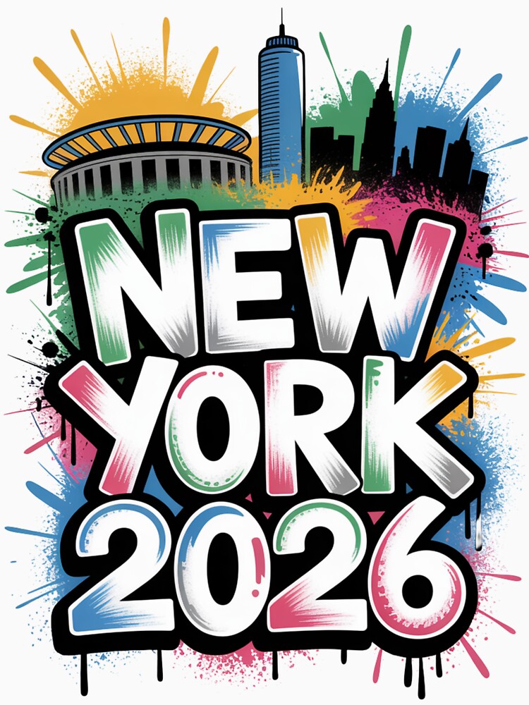 New York 2026 MetLife Stadium Skyline T-Shirt V5 by DarylWelsh2024