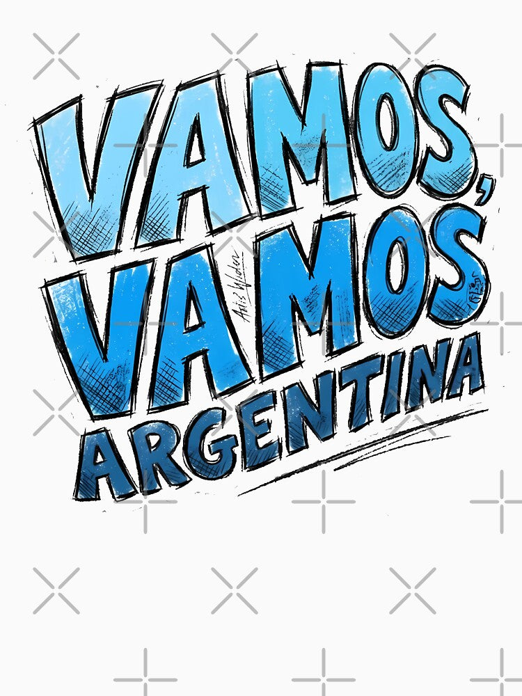 Vamos Vamos Argentina Football Chant Hand-Drawn Typography by Ayiyi Shop