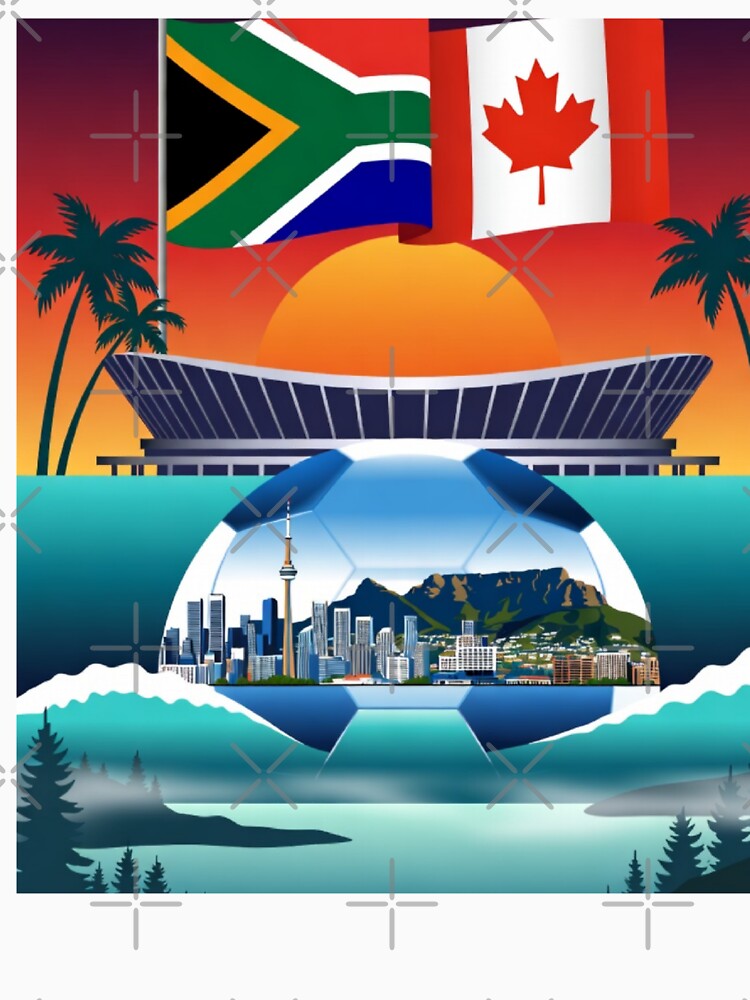 South Africa vs Canada 2026 Synthwave Sunset Soccer Poster - Flags & Stadium by Nexus Space