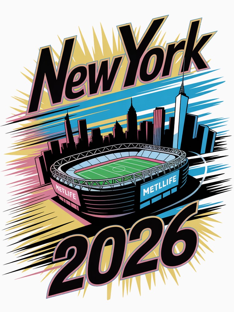 New York 2026 MetLife Stadium Skyline T-Shirt V15 by DarylWelsh2024