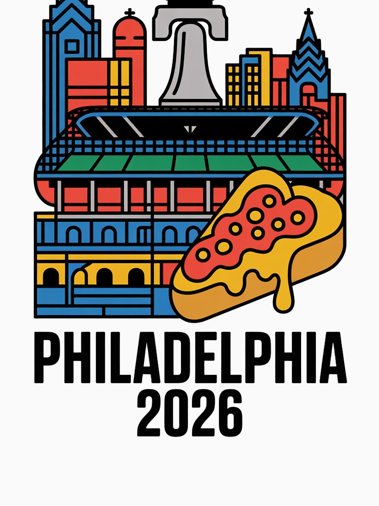 Philadelphia 2026 Liberty Bell Stadium Cheesesteak T-Shirt V21 by DarylWelsh2024