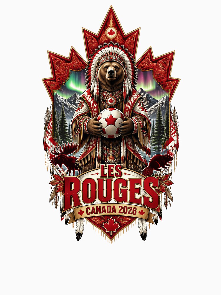 Canada Soccer Bear - Les Rouges Vintage  Indigenous Football Fan T-Shirt 2026 by 18-30