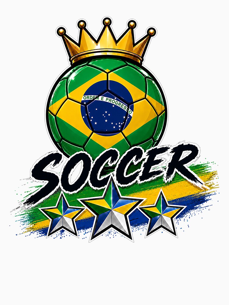 Vintage Brasil flag Crowned Soccer Ball by QuiteOrbit