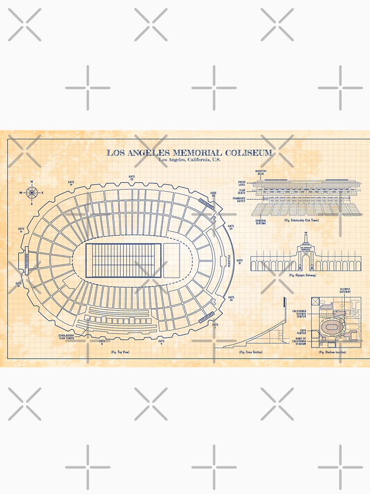 Los Angeles Memorial Coliseum (Old Blue Grid) by BGALAXY