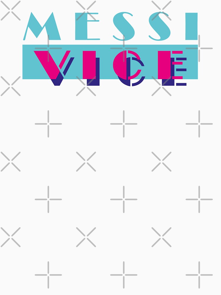 MESSI VICE (Miami Vice style retro logo) (The goat is in Miami!) by frikybomb