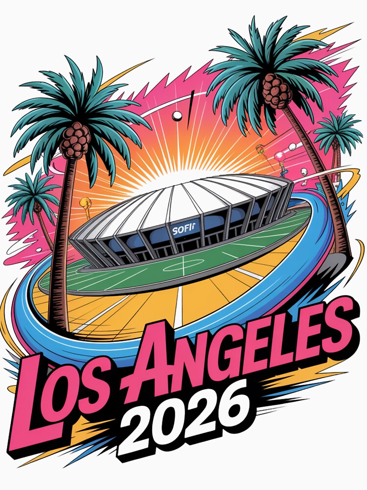 Los Angeles 2026 Palm Tree Sunset T-Shirt V17 by DarylWelsh2024