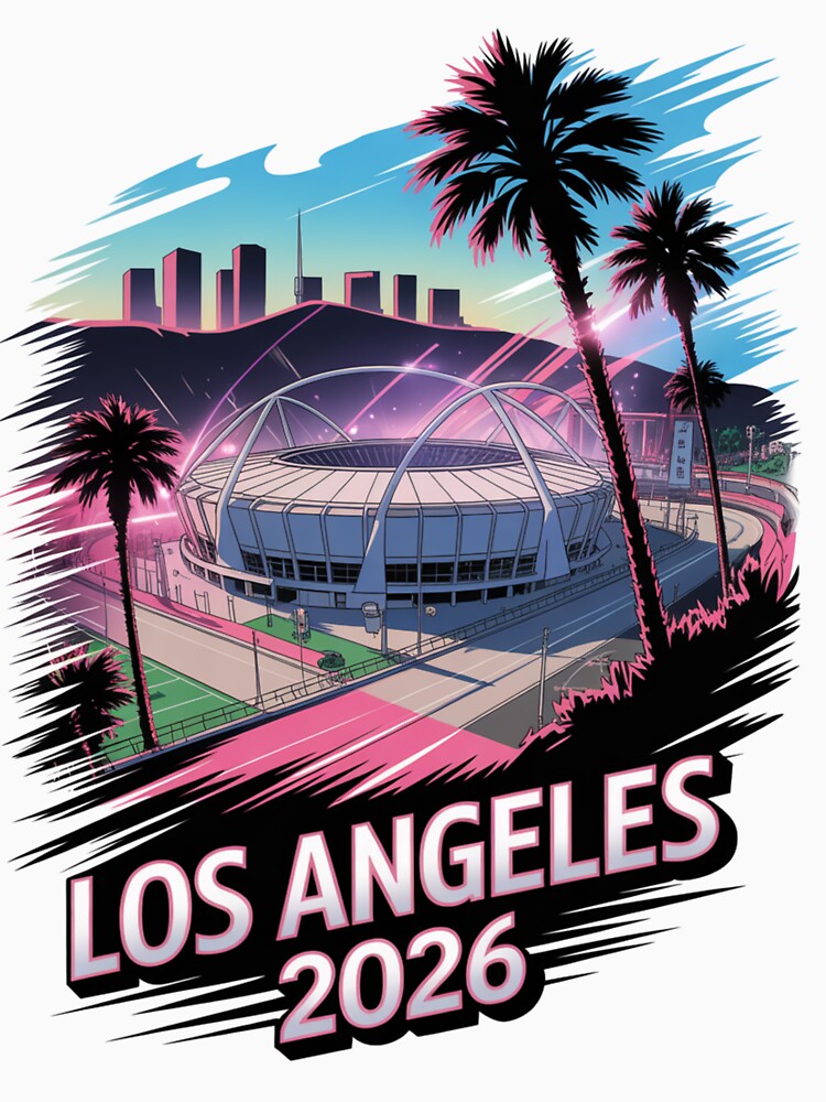 Los Angeles 2026 Palm Tree Sunset T-Shirt V18 by DarylWelsh2024