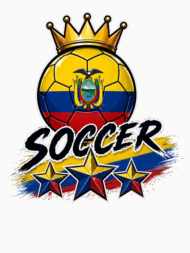 Vintage Ecuador flag Crowned Soccer Ball by QuiteOrbit