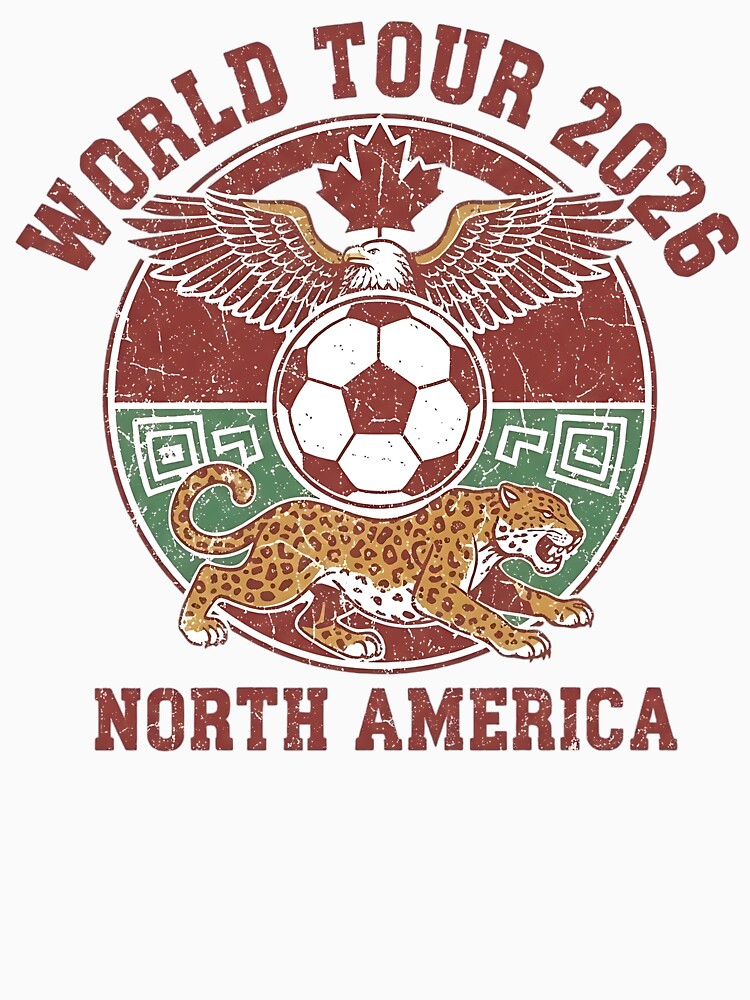 World Tour 2026 T-Shirt - North America Soccer Vintage Tee - USA Canada Mexico Football Retro Graphic by Lukzol