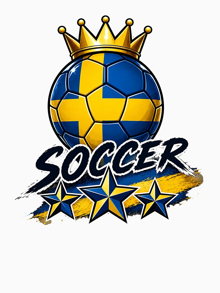 Vintage Sweden flag Crowned Soccer Ball by QuiteOrbit